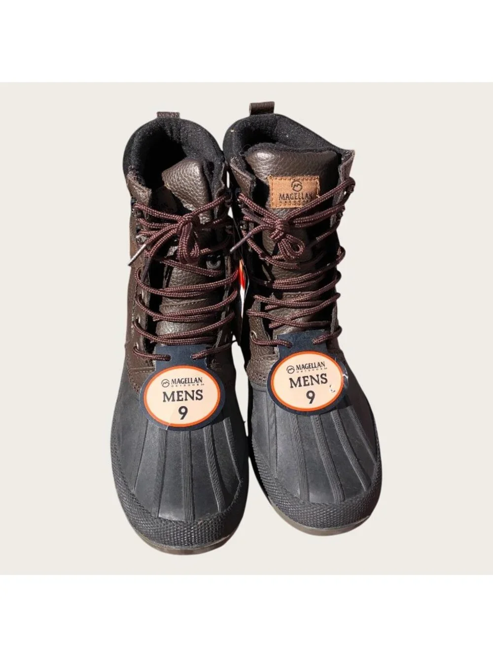 Magellan Men's Duck Boots Size 9D Leather & Man-Made Upper Waterproof New